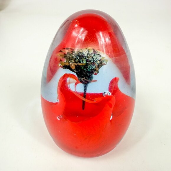 Caithness Scotland Red Poppy Egg Shaped Paperweight Limited Edition 27/500 2000 - Picture 4 of 7